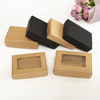 Negru/hârtie Kraft Cutie Săpun Manual Cutie de Ambalare de Cadouri ambalare de hârtie cutie de carton, hârtie de ambalaj cutii xmas