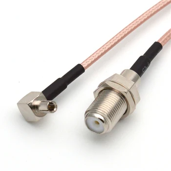 10 Bucati Feminin F Jack să-TS9 de sex Masculin Unghi Drept Plug Cablu Coadă RG316 Cablu de Extensie 15CM