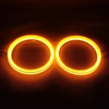 Angel Eyes COB Lumina LED DRL Cu Capac Pentru Faruri Auto Motociclete de Lumină LED - 2 BUC( Culoare Chihlimbar)