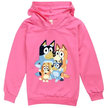 Bluey 2020 Primavara Toamna Baieti anime Tipărite Hanorace Fete Streetwear Copii copii Haine Copii Amuzante tricouri Topuri