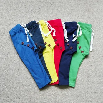 2020 vânzare Fierbinte Unisex size90~130 de copii pantaloni pentru copii pantaloni pentru fete pantaloni harem bomboane culori solide butoane