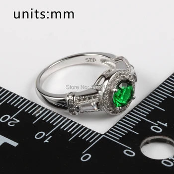 Eulonvan Drăguț argint 925 inele de nunta Nobil, Generos accesorii pentru femei de culoare verde Închis Cubic Zirconia S-3786 dimensiune 6 8 9