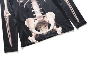Domnul 1991INC 2017 Toamna Mens Lungă Maneca tricou Nou Stil de Design 3D de Imprimare T-shirt Scheletul Craniului Hip Hop Amuzant Tricou Homme