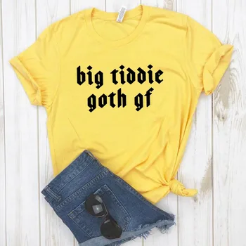 Mare Tiddie Goth Gf Femei tricou de Bumbac Casual Amuzant tricou Pentru Doamna Fata de Top Tee Hipster Ins Picătură Navă NA-110