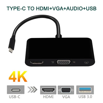 USB de Tip C C pentru HDMI VGA Audio de 3,5 mm Adaptor 3 in 1 USB 3.1 USB-C Cablu Convertor pentru Laptop Macbook Google