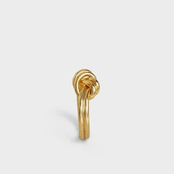 Nod de aur simplu inel pentru femei din oțel inoxidabil dublu stratificat minimalist elegant toamna iarna inel de moda de lux
