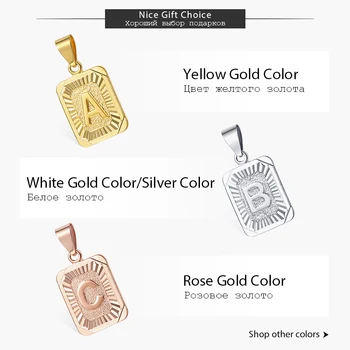 Inițial Lanț Colier Pentru Femei Barbati O-Z Scrisoare Pandantiv Charm Argint Aur de Culoare majuscule Pandantive Colier 22inch GPM05A
