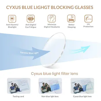 Cyxus Filtru de Lumină Albastră Ochelari de Calculator pentru Blocarea dureri de Cap Lentile Transparente Jocuri Ochelari Unisex (Bărbați/Femei) 8501