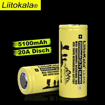 Liitokala Lii-51S 26650 baterie 20a baterie reîncărcabilă litiu 3.7 v 5100ma lanterna echipamente baterii Power bank