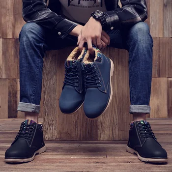 YEINSHAARS Bărbați Cizme de Iarnă Pantofi pentru Bărbați Cizme Impermeabile Cu Pluș Cald Încălțăminte de Iarnă de sex Masculin Casual, Cizme, Adidași de Dimensiuni Mari