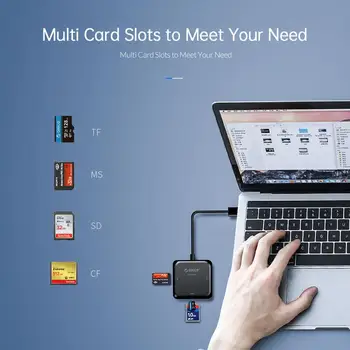 ORICO 4 in 1 USB 3.0 Cititor de Carduri Flash Multi Cititor de Carduri de Memorie TF, SD, MS CF pentru Laptop OTG Card Citit USB3.0 Adaptor De Card