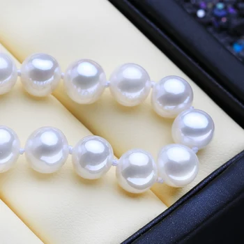FENASY Naturale Colier de Perle de 7-8mm Aproape Rotund Colier de Perle Pentru Femei Argint 925 Clasic Pearl Bijuterii Colier