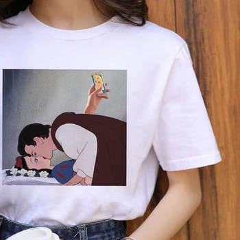 90 Estetice Harajuku Ullzang Tricouri Femei Grunge, de Epocă Kawaii T-shirt de Desene animate Amuzante Tricouri Stil coreean de Top Teuri de sex Feminin