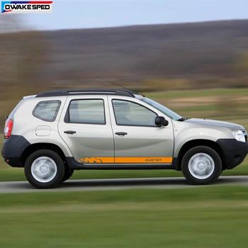 Pentru Dacia Renault Duster Masina Ușa Fusta Autocolant Ambele Laterale Auto Corpul Decor Decal Curse Lattics Styling Sport Dungi