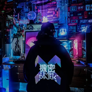 11 BYBB E ÎNTUNERIC Reflectorizante Harajuku Hanorac Barbati Hip Hop Streetwear Hanorac cu glugă Om Astronaut Lână de Bumbac Topuri, Pulovere