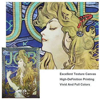 Locuri de muncă Țigări de Alphonse Mucha Canvas Postere de Arta, Printuri Și Art Nouveau Panza Picturi pe Perete Imagini de Artă Decor Acasă