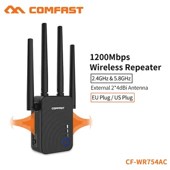 COMFAST 1200Mbps Acasă Extender Wireless Router, Repetor Wifi 5Ghz Lung Wifi Range Extender Rapel 4*Antena 2dbi CF-WR754AC