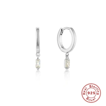 CANNER Pătrat Zircon CZ Diamant Argint 925 Hoop Cercei Pentru Femei Piercing Cercei Cercei Bijuterii Pendientes