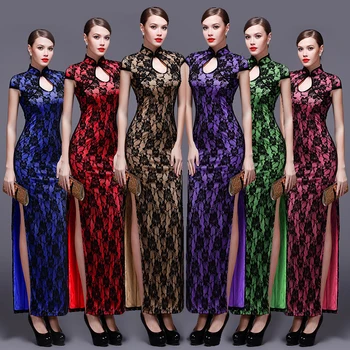 Vara Cheongsams Chineză Doamnelor Subțire Elegant Dantela Qipao Noutate Rochie Vestidos