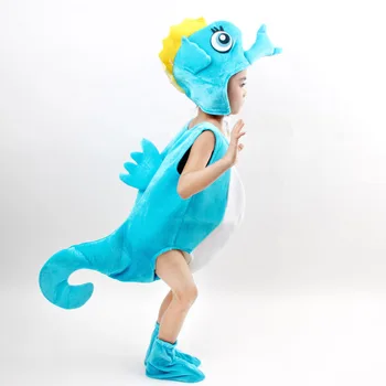 Copil Copil steaua de mare Hippocampus SeaHorse Costum Petrecere de Halloween Cosplay Animal Marin Costum de Haine Pentru Baiat sau Fata