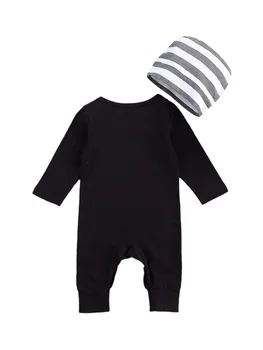 2020 Nou de Toamna 0-18M Băiețel Nou-născut 2 buc Set FRATELE mai MIC Săgeți Scrisoare de Imprimare Maneca Lunga Body+Dungi Pălărie Utilaje