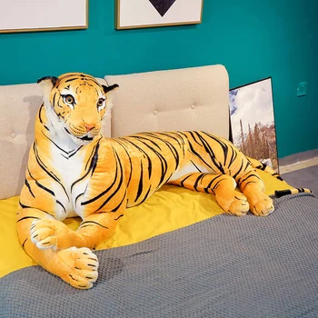 120cm Gigant Umplute de Simulare de Animale, tigru de Pluș Minte tigru Regele pădurii Cadouri Copii Cadouri de Craciun