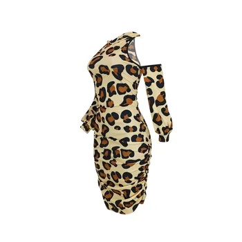 Skinny Mini Rochie De Moda Pentru Femei Leopard De Imprimare Cutat Strapless Dulce Rochii Bandaj Streetwear Fitness Feminin Haine Femei
