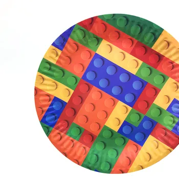 Legoing Bloc Temă Petrecere De Aniversare Decor Veselă De Unică Folosință Seturi Pentru Copii Copil De Dus Placa De Cupa Masă Pavilion Consumabile Partid