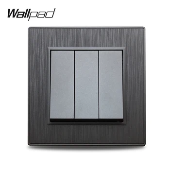 Wallpad S6 Negru, Argint, Aur 3 Banda 1 Mod 2 Mod Eclectic Putere Lumina Comutator Basculant Periat de Plastic PC-ul Imita Aluminiu