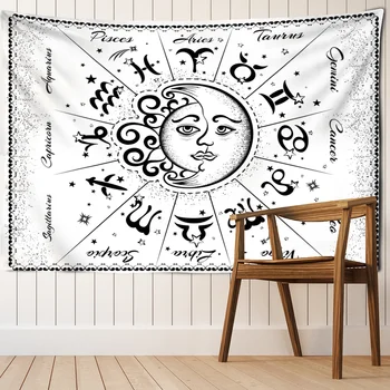 TapestryWallHangingDecorHomeRoomwitchcrafthippiemandalaastrologywallpaperbedroomdormtarot Sun Moon CustomPsychedelic Hippie Camera