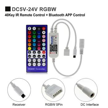 RGBW/RGBWW Controler cu LED-uri DC12V 40 Cheie Smart IR Remote Controller/Bluetooth Controller RGBW pentru RGBWW SMD 5050 LED Strip Lumini
