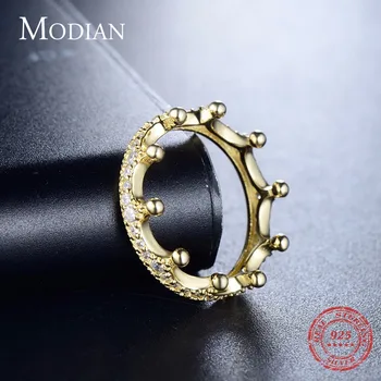 Modian Nou Design Spumante De Culoare De Aur Care Pot Fi Stivuite La Modă Coroana Inel Argint 925 Bijuterii De Lux Pentru Femei, Cadou 2019