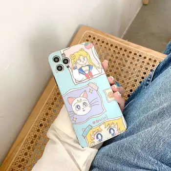 Japonia Desene animate Drăguț Sailor Moon ceai cu bule Artemis Pisica telefon caz pentru iPhone 11 Pro X XR XS MAX 7 8 Plus Anti cădea Înapoi Acoperi
