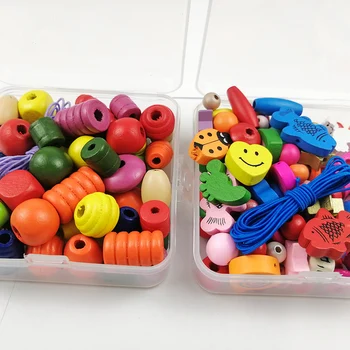 3 stil Cutie Mix de culori Naturale de Lemn Margele Copil Dentitie jucărie de Învățământ Creative DIY Meșteșug Margele din Lemn pentru a Face Bijuterii