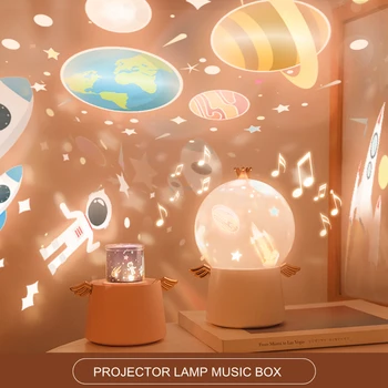 Muzica a CONDUS Lumina de Noapte Proiector Reincarcabila cu Proiector Ocean Cerul Înstelat Roti Lampa Colorat Intermitent Stele pentru Copii Cadouri pentru Copii