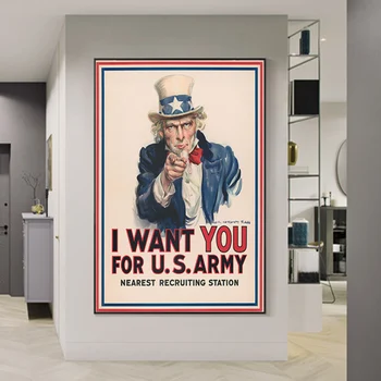 Vintage Armata Poster de Propagandă și Printuri American Washington Arta Panza Pictura Arta de Perete Imagini Cuardos pentru Living Decor