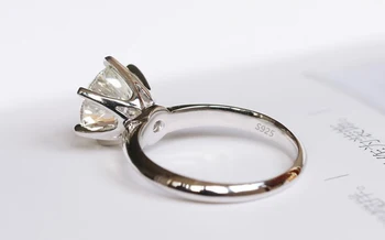 YANHUI Cu Certificat Inel Solitaire Real Argint 925 7mm 1.5 ct Sona Diamond de Nunta Inele de Bandă Femei Bijuterii de Mireasă