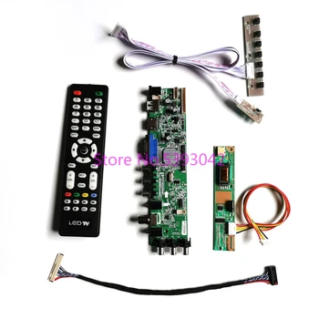 Pentru LP171WX2 (A4)(K1)/(A4)(K2)/(A4)(K3)/(A4)(K5) 1CCFL 3663 digital USB+AV LVDS 30-Pin DVB-T2 1440*900 controler de bord kit