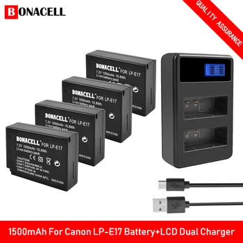 Bonacell LPE17 LP-E17 LP-E17 Baterie+LCD Dual USB Incarcator pentru Canon EOS 200D M3 M6 750D 760D T6i T6s 800D 8000D Sărut X8i Camere