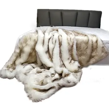 Modelul High-end camera blana pături,decor acasă pături, blană de vulpe decor pături, model camere acoperi pături