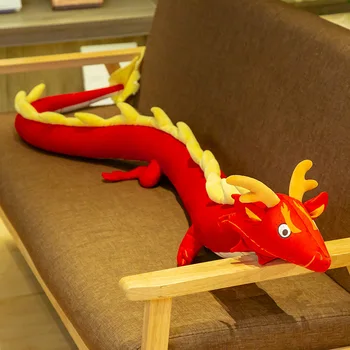Frumos 220cm Simulare Lung Dragon Jucărie de Pluș Moale Animale de Desene animate Zodia Dragon Dinozaur Umplute Papusa de Dormit Perna mai Bune Cadouri