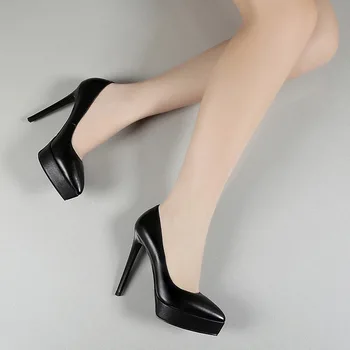 Moda 12 cm Stiletto Femei Pantofi Platforma Negru a Subliniat Sexy Activitatea Profesională Pantofi Tocuri Platforma Nunta Pantofi cu Tocuri Înalte