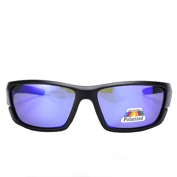 Glitztxunk Bărbați ochelari de Soare Polarizat UV în aer liber Ochelari de Design de Brand de ochelari de Soare Moda Nisip negru & Negru Strălucitor Cadru de Plastic