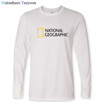 National Geographic Channel Maneca Lunga T-Shirt Barbati T-shirt Bumbac Mans Tricou de Bumbac Casual Amuzant T-Shirt Nou Haine de Vară