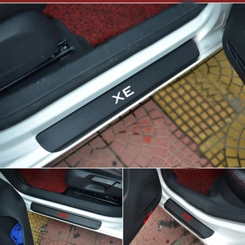 Fibra de Carbon de Vinil Autocolant Auto Pragului de Ușă Protector Scuff Placa Pentru Jaguar XE Accesorii Auto