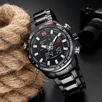 NAVIFORCE Nou Brand de Lux Barbati Militare Ceasuri Sport Barbati Sincronizare Digitală Cuarț Ceas din Oțel Complet rezistent la apa Încheietura Ceas