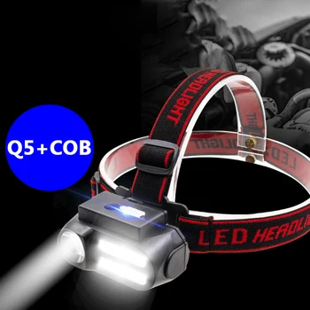 XP-G Q5 Led COB Far Pescuit Faruri Utilizarea Reîncărcabilă 18650 Baterie Cap Lanterna Lampă Lanternă pentru Camping Lumina