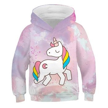 Noi 3D imprimate Unicorn Hanorac, băieți și fete cu maneca lunga pulover, unicorn pulover, copii Unicorn Hoodie
