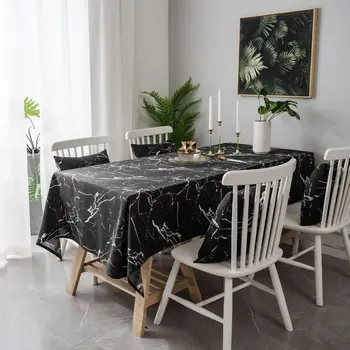 Nordic față de masă de marmură neagră mici proaspete tabel pânză de cafea, masă acoperă pânză de bumbac și țesături imprimate