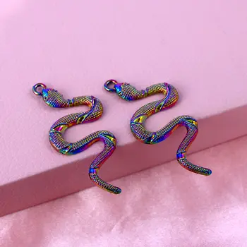 10buc/lot Multicolor Formă de Șarpe Aliaj Farmece Python Animale de Metal Pandantiv Colier DIY Accesorii Bijuterii en-Gros